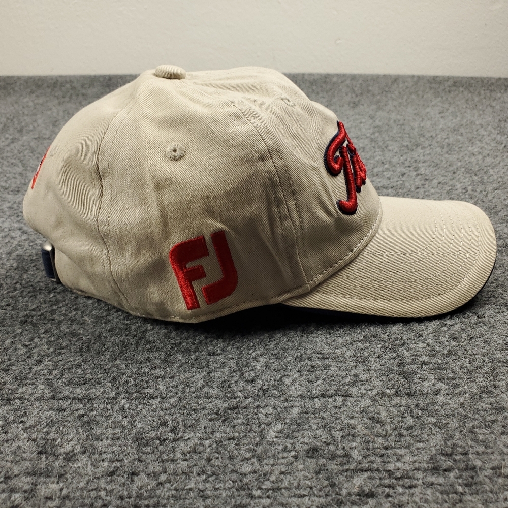 Titleist FootJoy FJ Pro V1 Hat Cap Jr Youth Strap Back Golf Spellout Script Tan - Picture 2 of 11